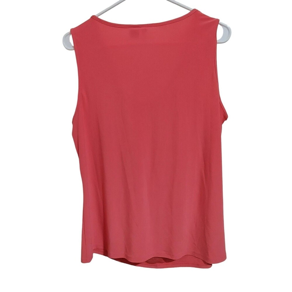Salmon/peach Sami & Jo Sleeveless Blouse Drape Neck Woman's Size XL - Picture 3 of 4
